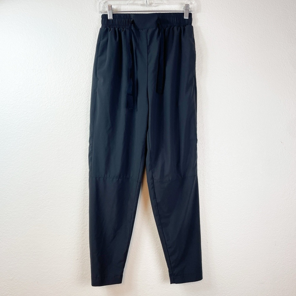 Alala Black Drawstring Jogger Pants‎ Womens XS Athleisure Stretch Lightweight